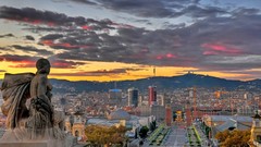 Clouds cityscapes FC Barcelona skylines
