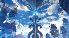 Clouds cityscapes scenic fountain