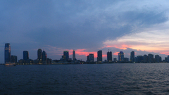 Clouds cityscapes seas buildings