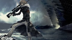 Clouds cityscapes weapons artwork