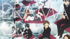 Clouds Cover schoolgirls school uniforms skies hyouka chitanda 