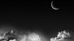 Clouds dark moon grayscale