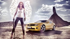 Clouds dessert sunglasses angels brunettes chevrolet camaro 