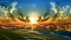 clouds digital art sunlight sky nature sun