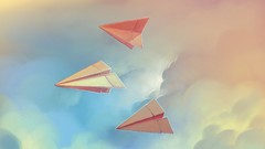 Clouds drawings skies minimalistic Paper Plane Facebook Covers