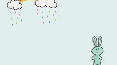 Clouds Drawn rabbits Bunnies rainbows