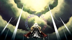 Clouds dress blondes long hair touhou skyscapes capes Hijiri 