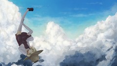 Clouds dress hats goddess stockings blondes anime girls short 