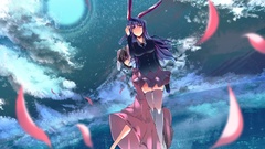 Clouds dress tie schoolgirls jackets skirts long hair barefoot 