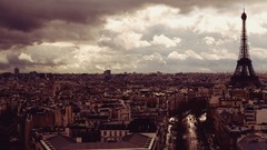 Clouds Eiffel Tower Paris vintage