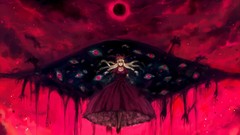 Clouds eyes moon hands dress blondes long hair anime girls 