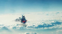 Clouds fantasy art trains