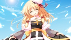 Clouds feathers dress hats blondes anime girls ragnarok online