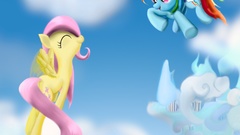 Clouds flying my little pony rainbow dash Fluttershy