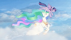 Clouds flying my little pony twilight sparkle Princess Celestia