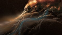 Clouds Fractals storm lightning bolts