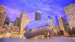 Clouds glass evening gate Chicago reflections illinois 