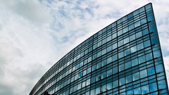 Clouds glass Paris France buildings skies blue skies La Defense