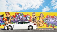 Clouds graffiti Porsche Porsche Panamera skyscapes