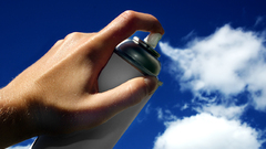 Clouds graffiti spray SkyNet