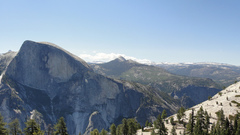 Clouds half panorama Dome Yosemite north rest