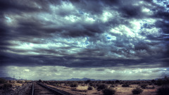 Clouds horizon deserts railroad
