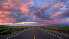 Clouds horizon fields roads
