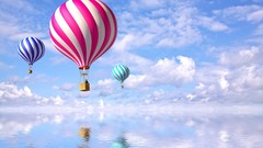 Clouds hot air balloons
