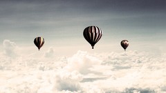 Clouds hot air balloons
