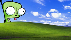 Clouds Invader Zim grass