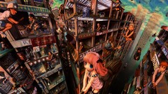 Clouds Japan Skyscrapers traffic lights dress tie Shorts flying 