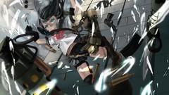 Clouds jump Machines weapons Guns destruction Anime ammunition 