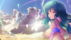 Clouds kochiya sanae touhou miko skyscapes detached sleeves