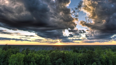 Clouds Landscapes forests sunset