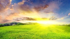 Clouds Landscapes grass fields