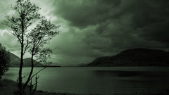 Clouds Landscapes monochrome lakeside