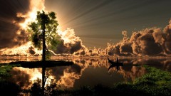 Clouds Landscapes nature ponds