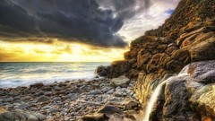 Clouds Landscapes nature shore