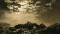 Clouds Landscapes rocks monochrome