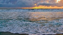 Clouds Landscapes Sea Beaches