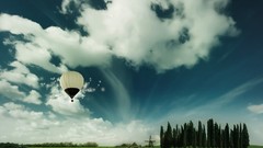 Clouds Landscapes Trees grass