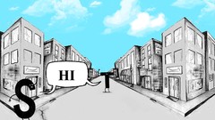 Clouds letters hello funny buildings skies