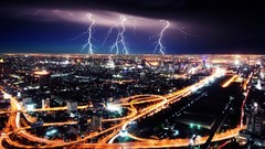 Clouds light Lightning storm traffic lights traffic roads 