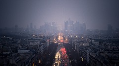 Clouds light Paris cars roads houses buildings cityscapes 