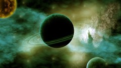 Clouds light rings planets outer space