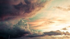 clouds lighthouse water sky