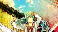 Clouds long hair school uniforms hatsune miku vocaloid 