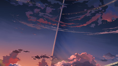 Clouds Makoto Shinkai train
