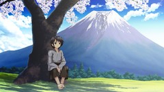 Clouds male anime girls game cg scenic