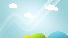 Clouds minimalistic multicolor balls